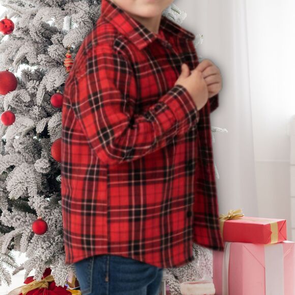 Toddler Boys Christmas Layered Shirt Set 12–18mo – Plaid Button Up + Tee - Picture 6 of 6